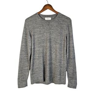 Frank & Oak Heather Gray Crew Neck Wool Long Sleeve Pullover Sweater Size M